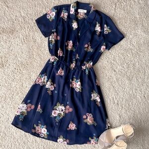 Monteau | Floral Navy Dress